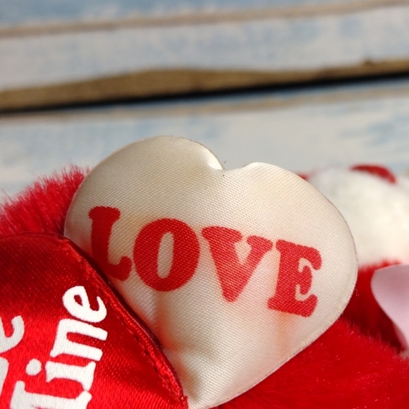 Vintage Fairview Teddy Bear Red Valentine Stuffed Animal Plush 8" sitting - Picture 8 of 9